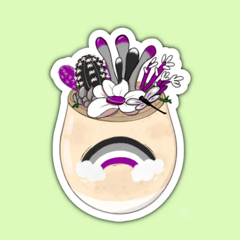 Pride Succulent Stickers - Asexual - Toys & Gifts