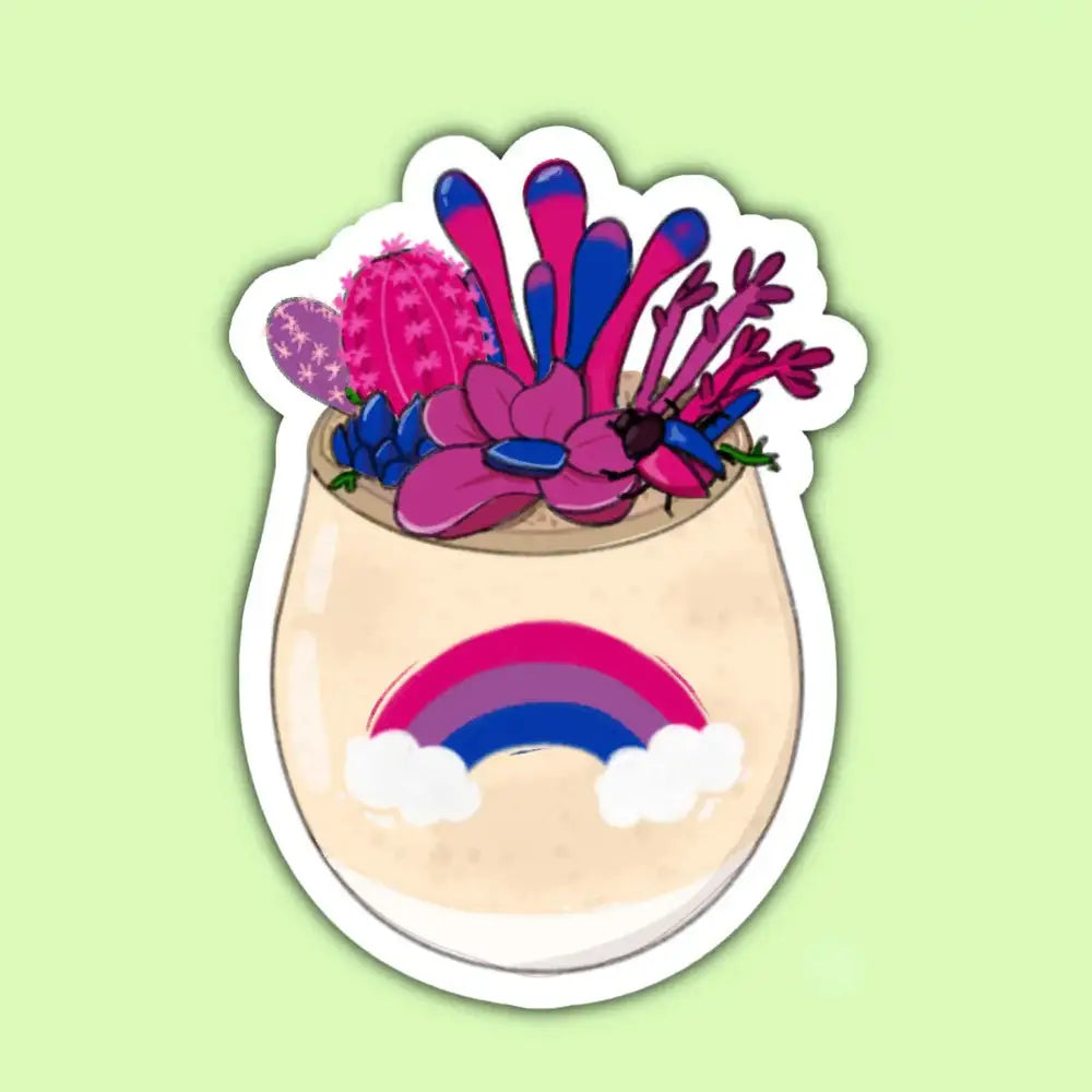 Pride Succulent Stickers - Bisexual - Toys & Gifts