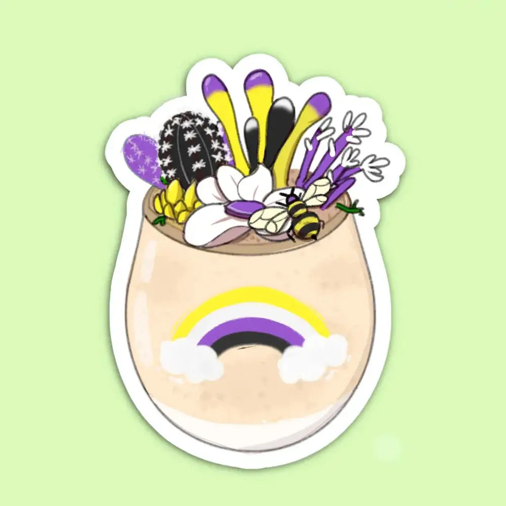 Pride Succulent Stickers - Nonbinary - Toys & Gifts