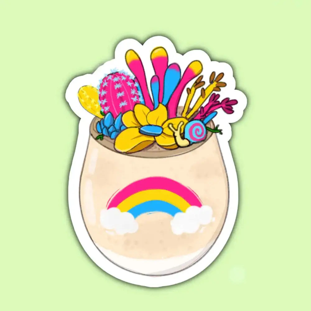 Pride Succulent Stickers - Pansexual - Gifts