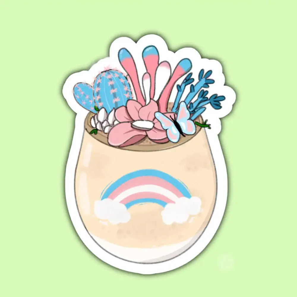 Pride Succulent Stickers - Transgender - Gifts
