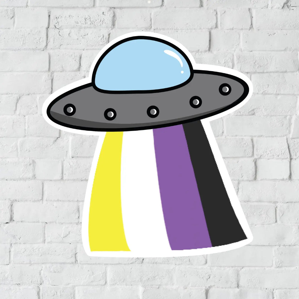 Pride UFO Sticker - Nonbinary - Gifts