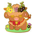 Proud Cows Pride enamel pin featuring a brown highland cow with a colorful floral crown and red bow tie