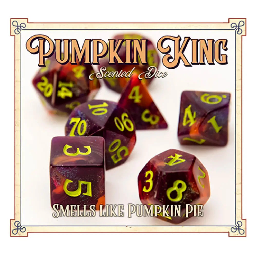 Pumpkin King Scented Polyhedral (D&D) Dice Set (7) - Dice & Dice Supplies