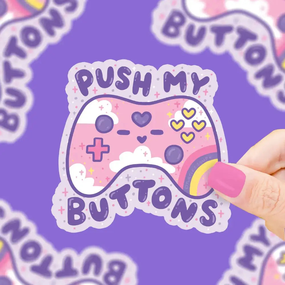 Push My Buttons Gamer Controller Sticker - Gifts