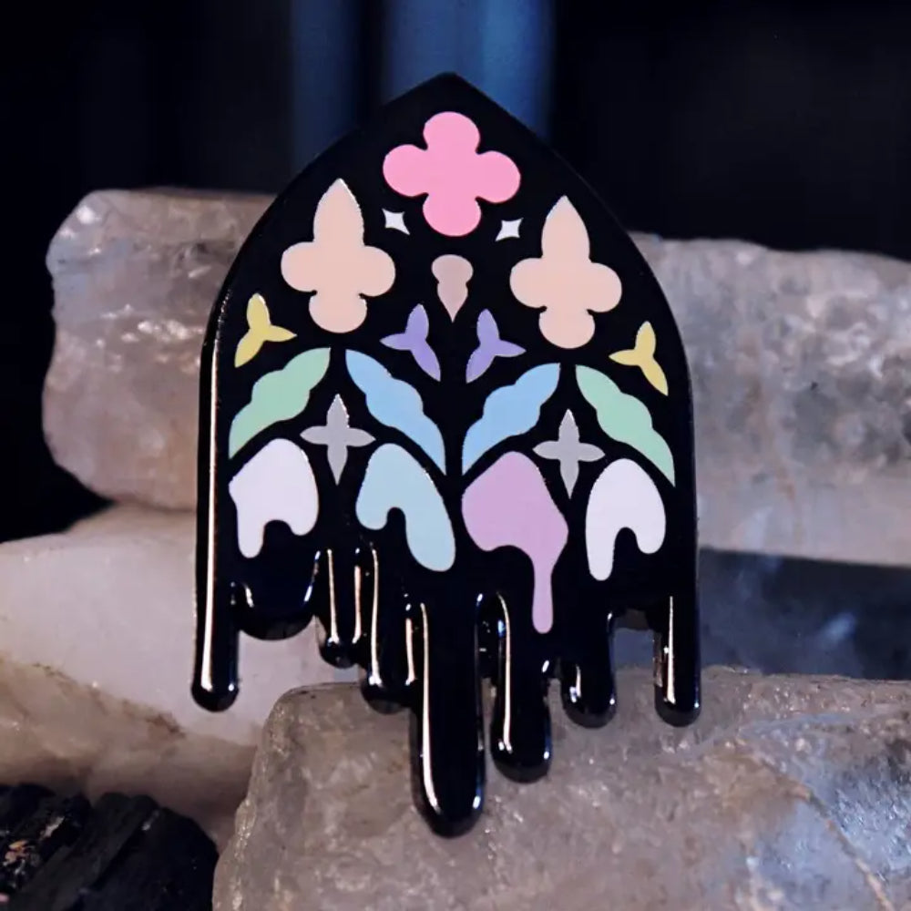 Queer Gothic Cathedral Window Pin - Queer - Gifts