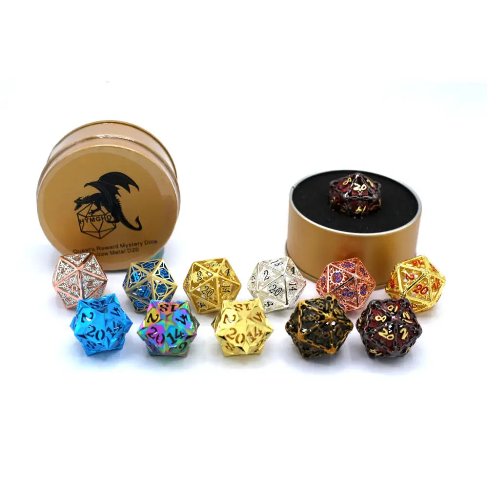 Quest’s Reward Mystery Hollow Metal D20 - Dice & Dice Supplies