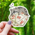 Raccoon Sleeping On D20 Sticker - Gifts