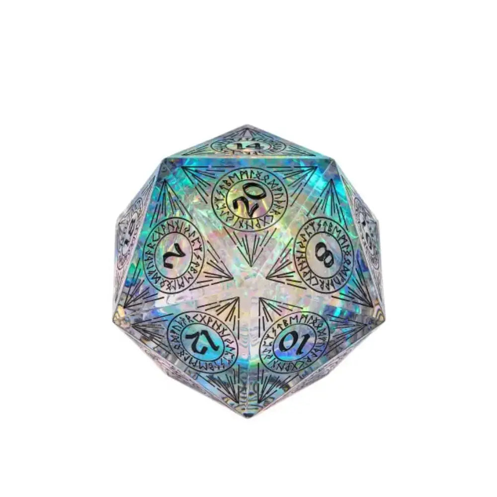 Radiant Sharp Edge 33mm D20 Die - Crystalline - Dice & Dice Supplies