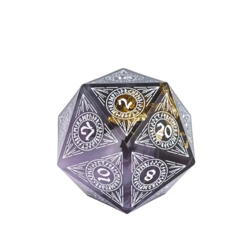Radiant Sharp Edge 33mm D20 Die - Shadow - Dice & Dice Supplies