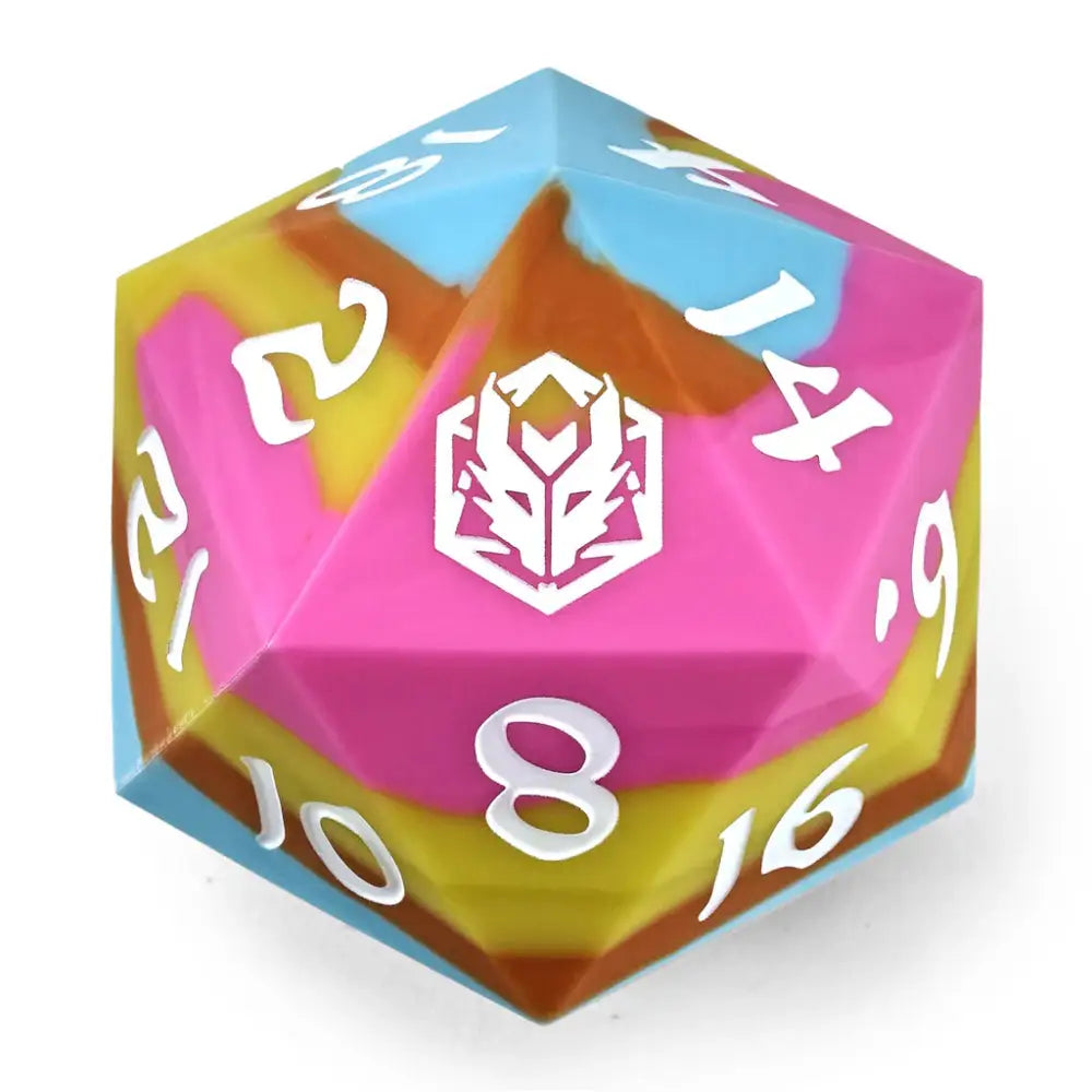 Radiant Whispers 55mm Silicone D20 Die - Dice & Dice Supplies