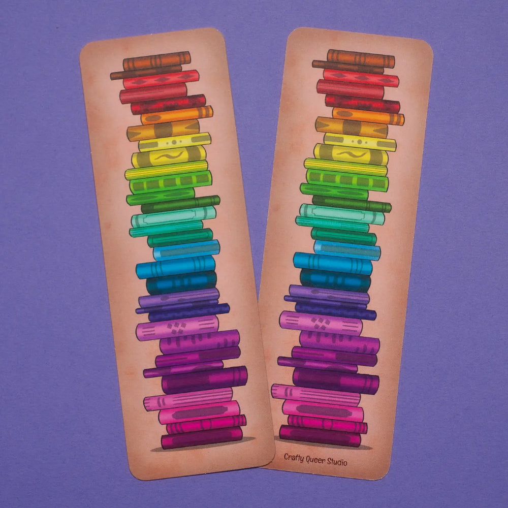 Rainbow Book Stack Pride Bookmark - Gifts