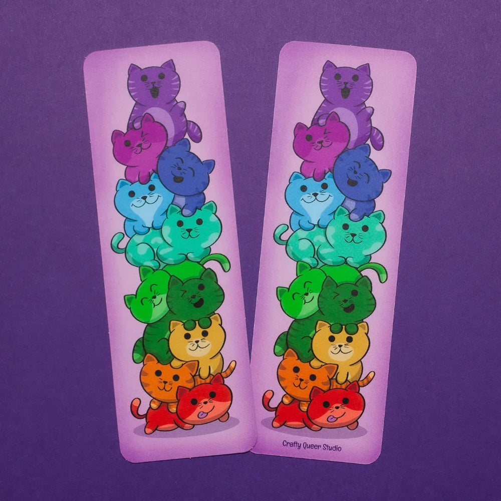 Rainbow Cat Stack Pride Bookmark - Gifts
