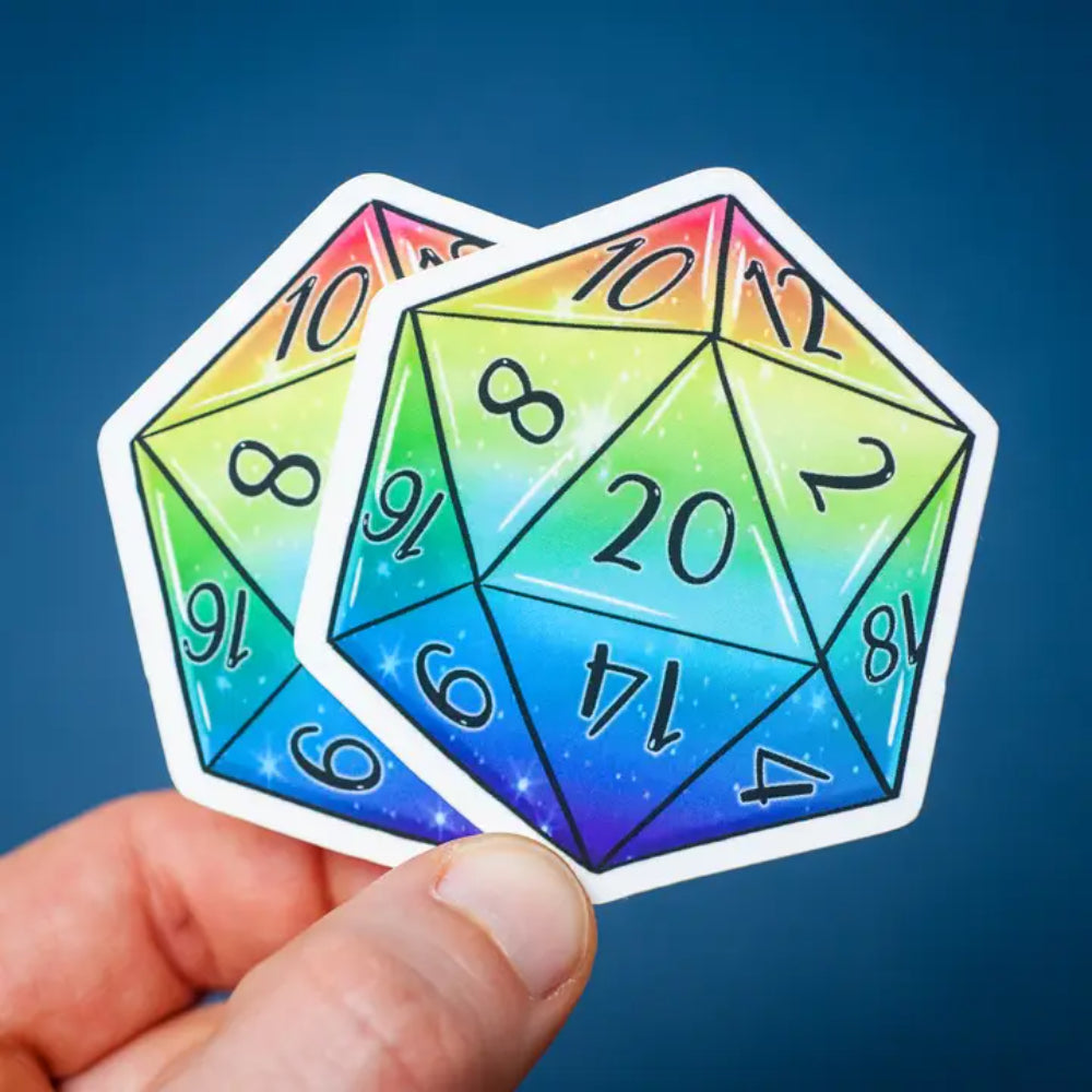 Rainbow D20 Sticker - Gifts