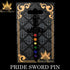 Rainbow Pride Dice Sword Pin - Gifts