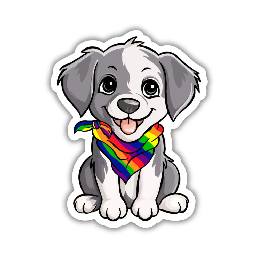 Rainbow Pride Puppy Sticker - Gifts