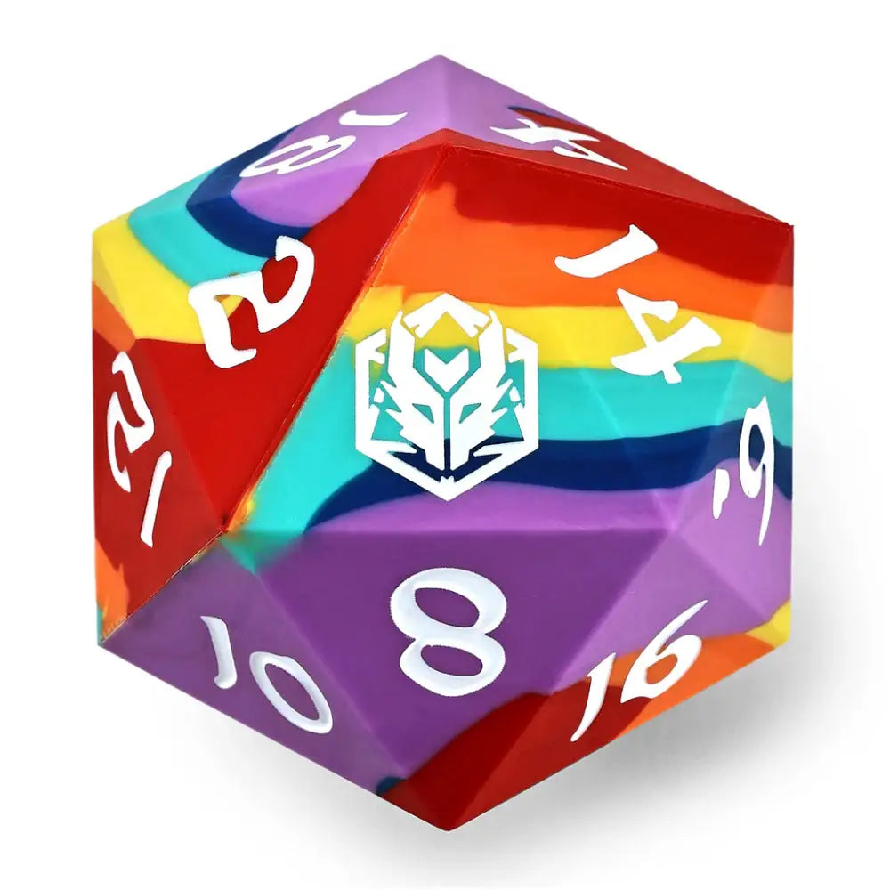 Rainbow Realms 55mm Silicone D20 Die - Dice & Dice Supplies