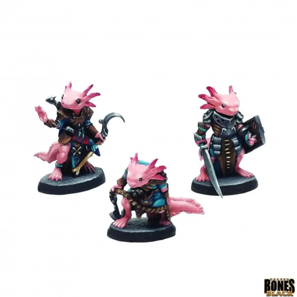 Reaper: Bones Black Axolotl Heroes (3) - RPG Miniatures