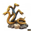 Reaper bones black hydra figurine featuring a golden and blue three-headed serpent with detailed scales on a rocky base