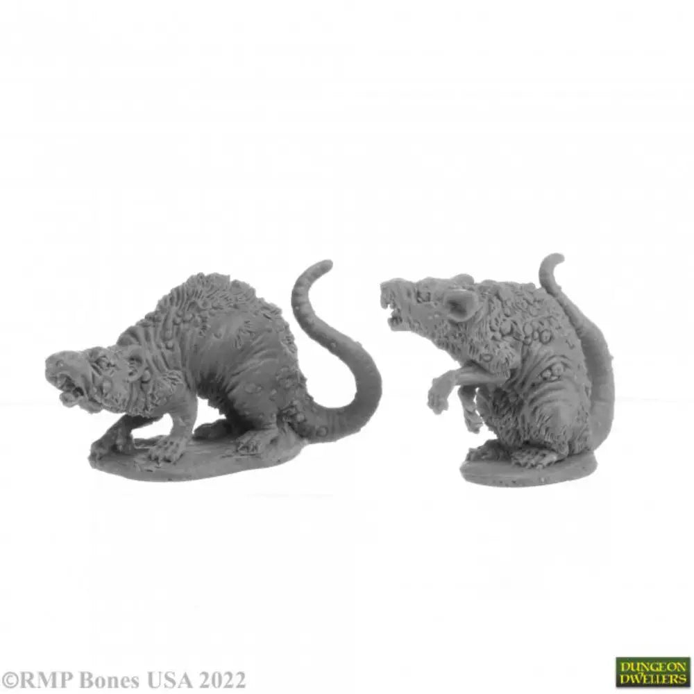 Reaper Dungeon Dwellers: Bones USA Barrow Rats (2) RPG Miniatures Reaper   