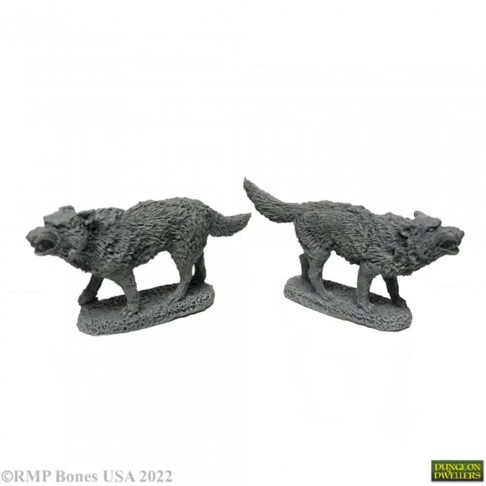 Reaper Dungeon Dwellers: Bones USA Dire Wolves (2) - RPG Miniatures