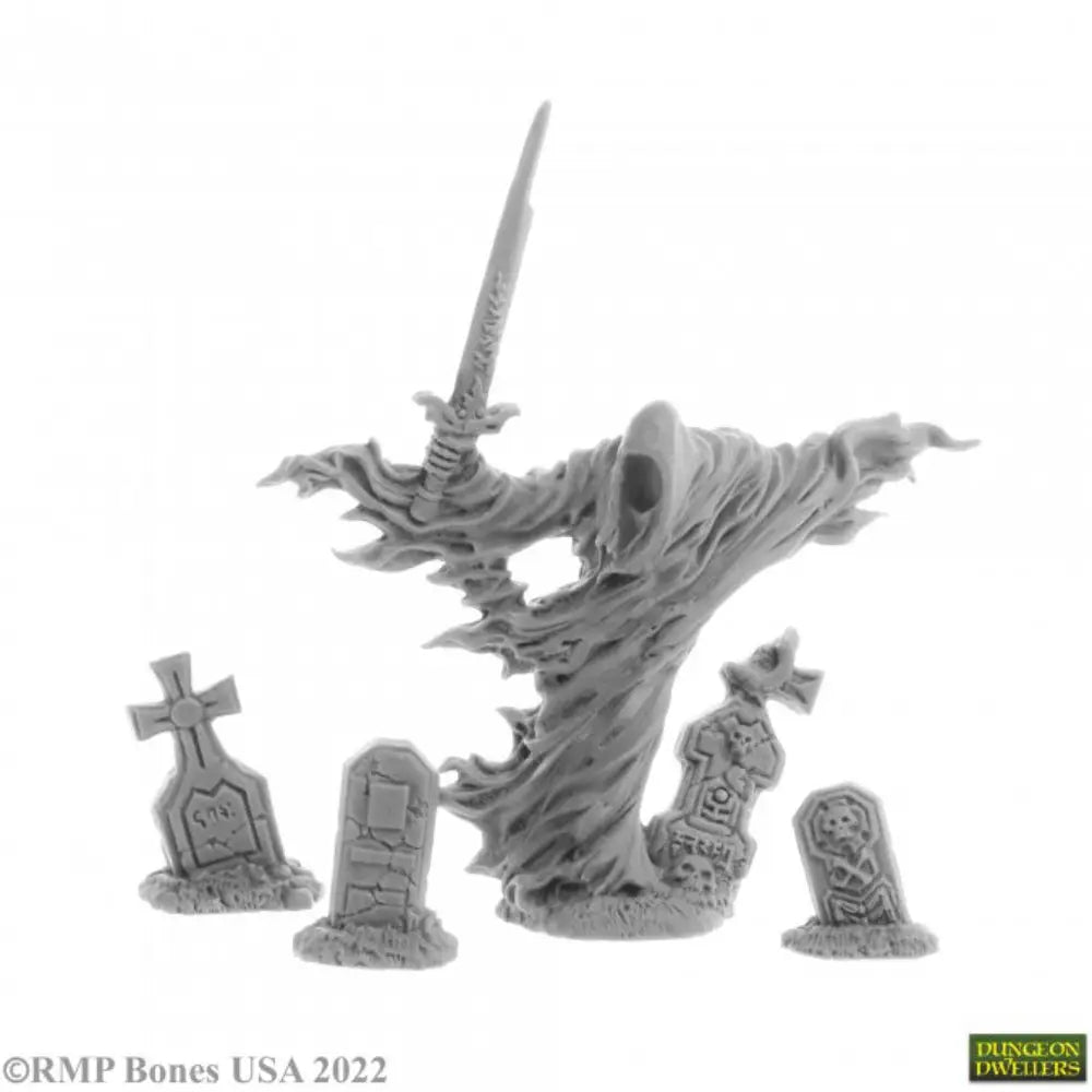 Reaper Dungeon Dwellers: Bones USA Grave Wraith and Tombstones (3) - RPG Miniatures