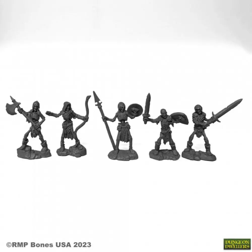 Reaper Dungeon Dwellers: Bones USA Skeleton Guardians (5) - RPG Miniatures