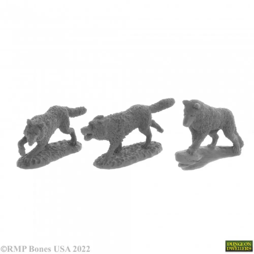 Reaper Dungeon Dwellers: Bones USA Wolf Pack (3) RPG Miniatures Reaper   