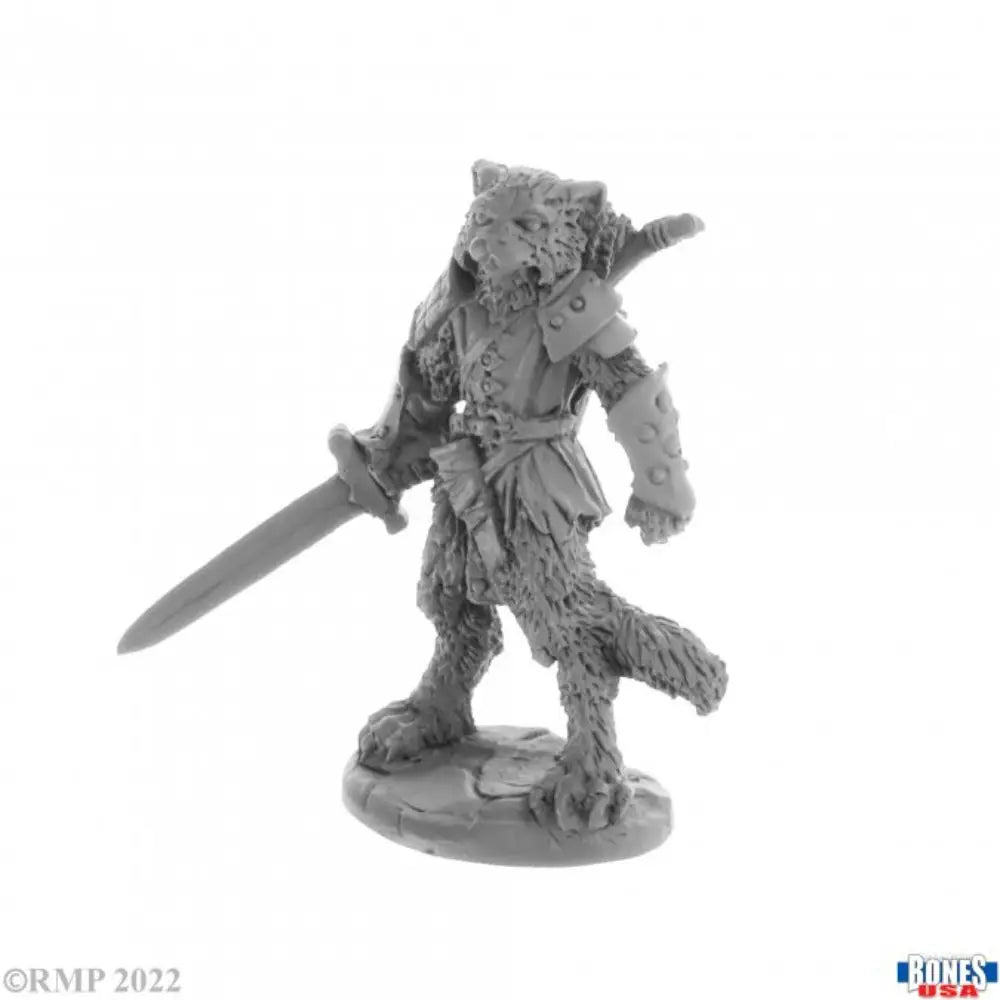 Reaper Legends: Bones USA Catfolk Fighter RPG Miniatures Reaper   