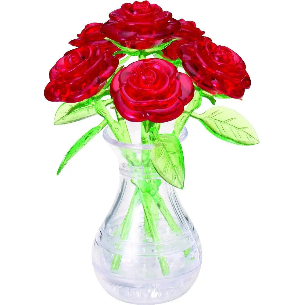 Red Roses in a Vase Crystal 3D Puzzle Puzzles University Games   