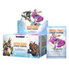 A vibrant blue and white cardboard Riftbound League of Legends TCG Radiance booster box with colorful character artwork