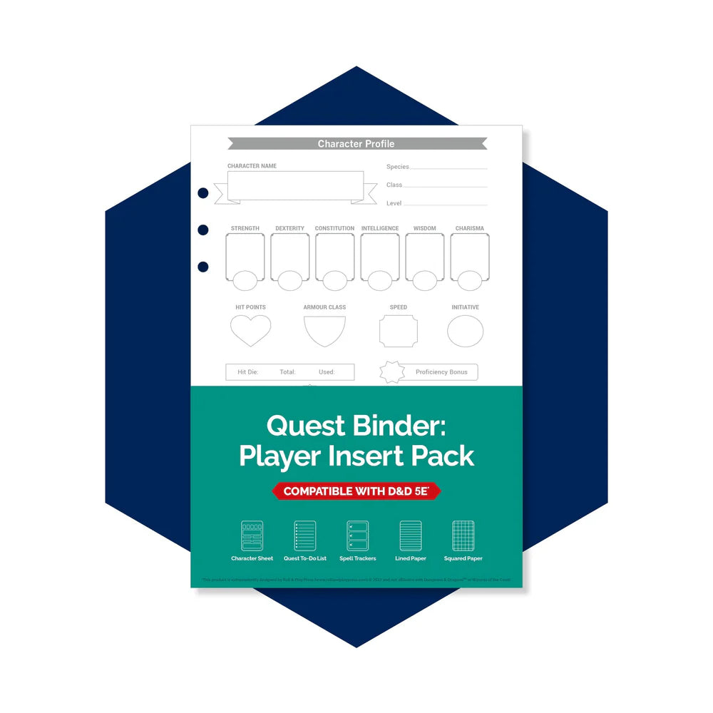 Roll & Play Quest Binder Insert Pack - Game Master (Any TTRPG) - Gifts