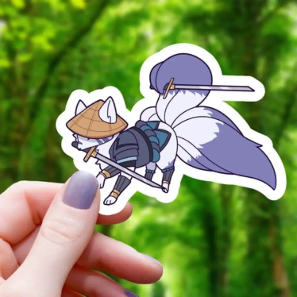 Samurai Kitsune Sticker - Gifts