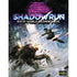 Shadowrun sixth world rpg beginner box set featuring dynamic character mid-air combat against mechanical beast in neon cityscape