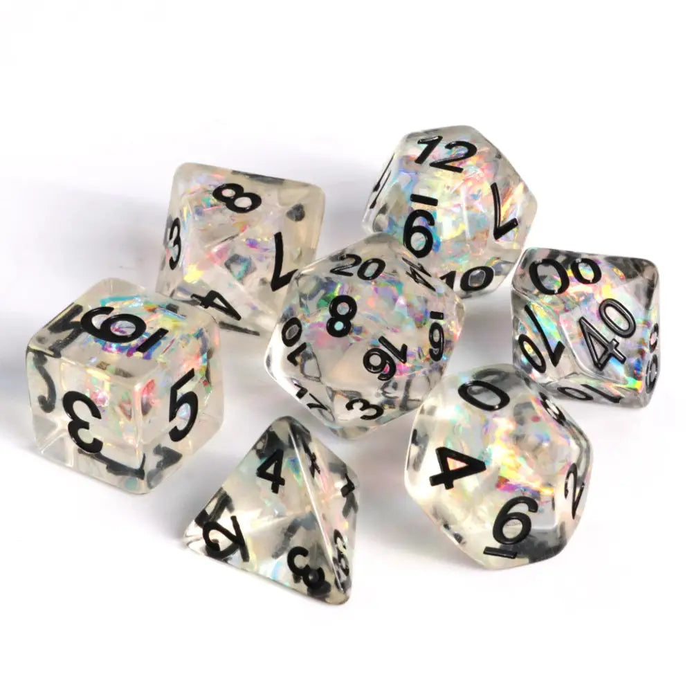 Sheer Frost Polyhedral (D&D) Dice Set (7) - Dice & Dice Supplies