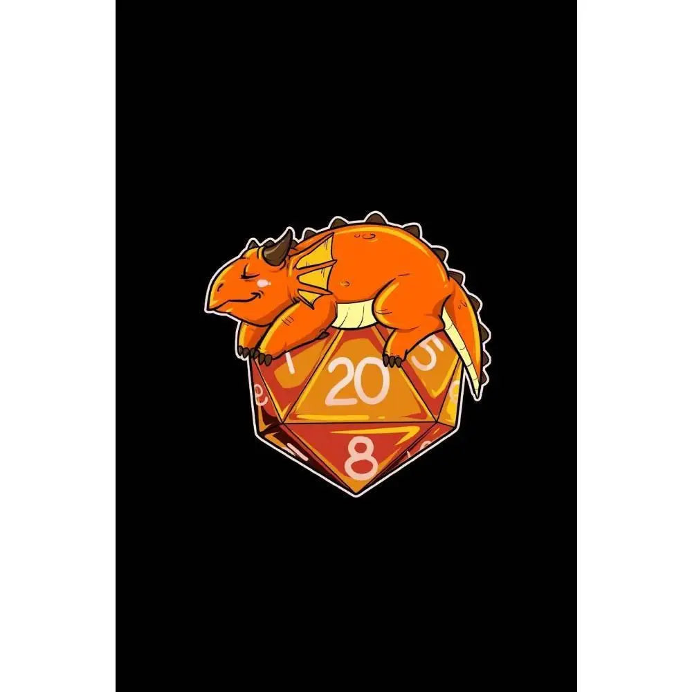 Sleepy Dragon D20 Dot Grid Notebook - Gifts