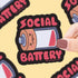 Social Battery Empty Introvert Sticker - Toys & Gifts