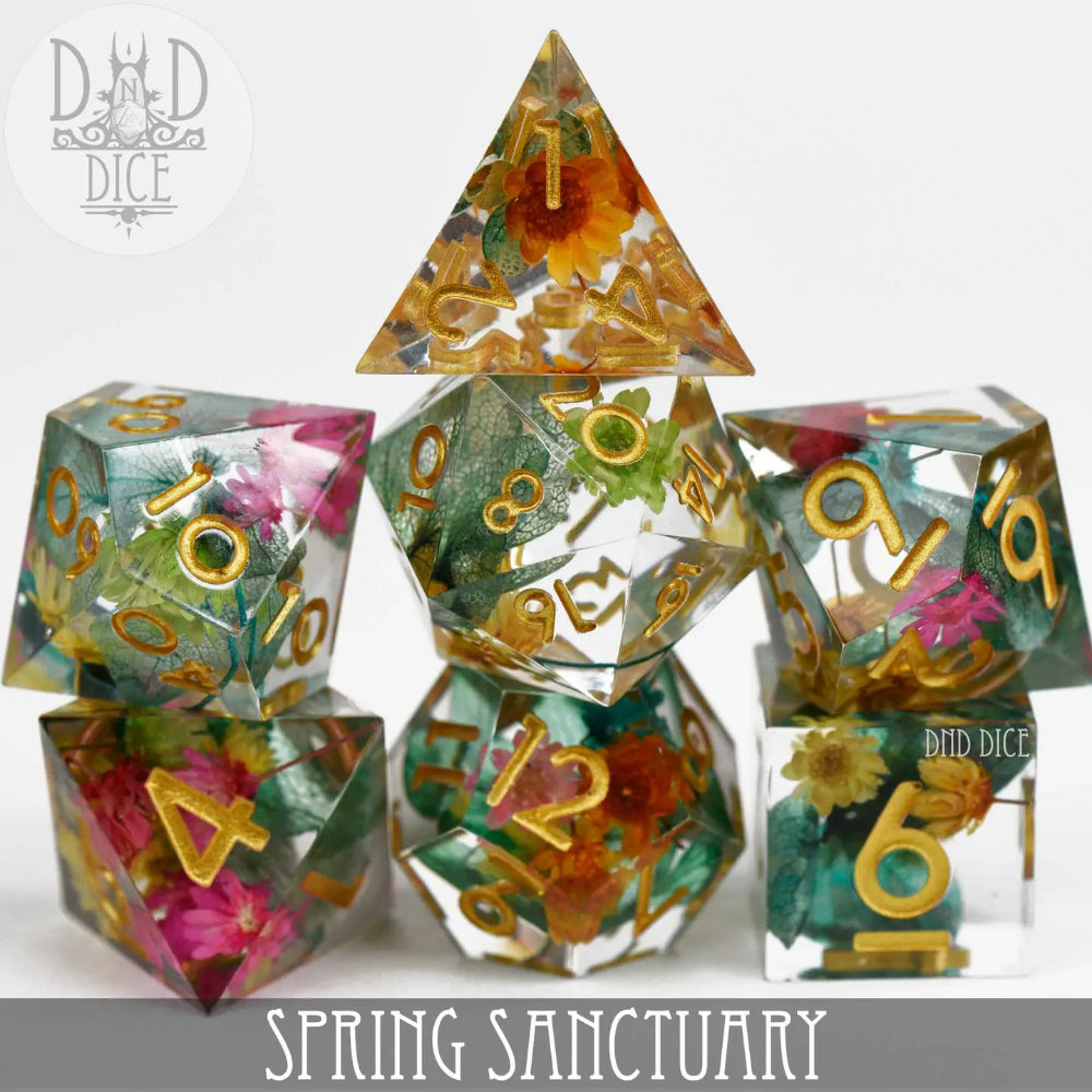 Spring Sanctuary Polyhedral (D&D) Dice Set (7) - Dice & Dice Supplies