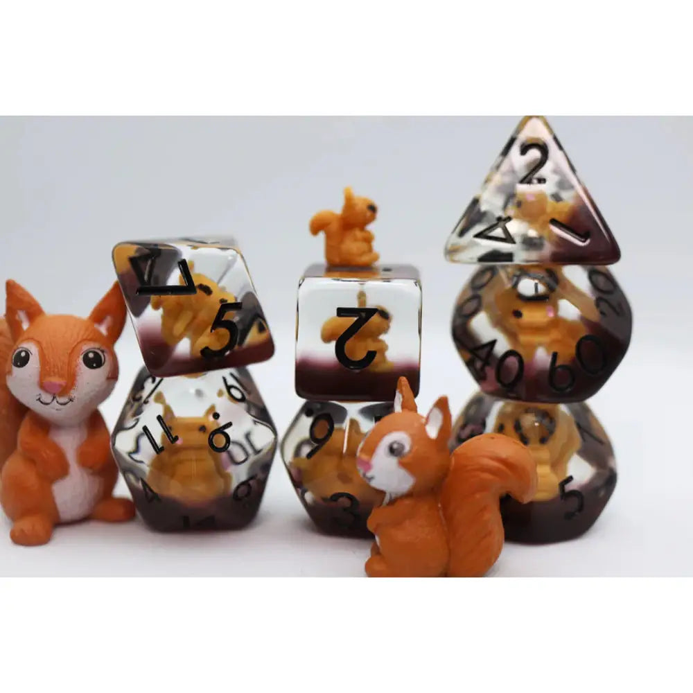 Squirrel Polyhedral (D&D) Dice Set (7) - Dice & Dice Supplies