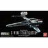 Silver and gray plastic model kit of x-wing starfighter from star wars by bandai in vehicle collection series