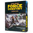 Star Wars RPG Force and Destiny beginner game box with dynamic snowy scene and glowing green lightsaber on dark cardboard