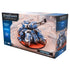 Blue and white painted StarCraft Terran Siege Tank miniature with detailed armor plating and mounted heavy cannon