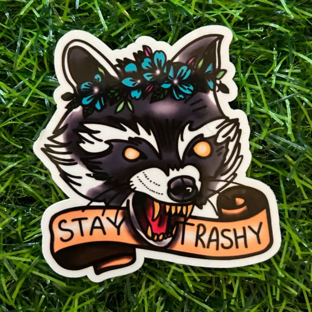 Stay Trash Raccoon Sticker