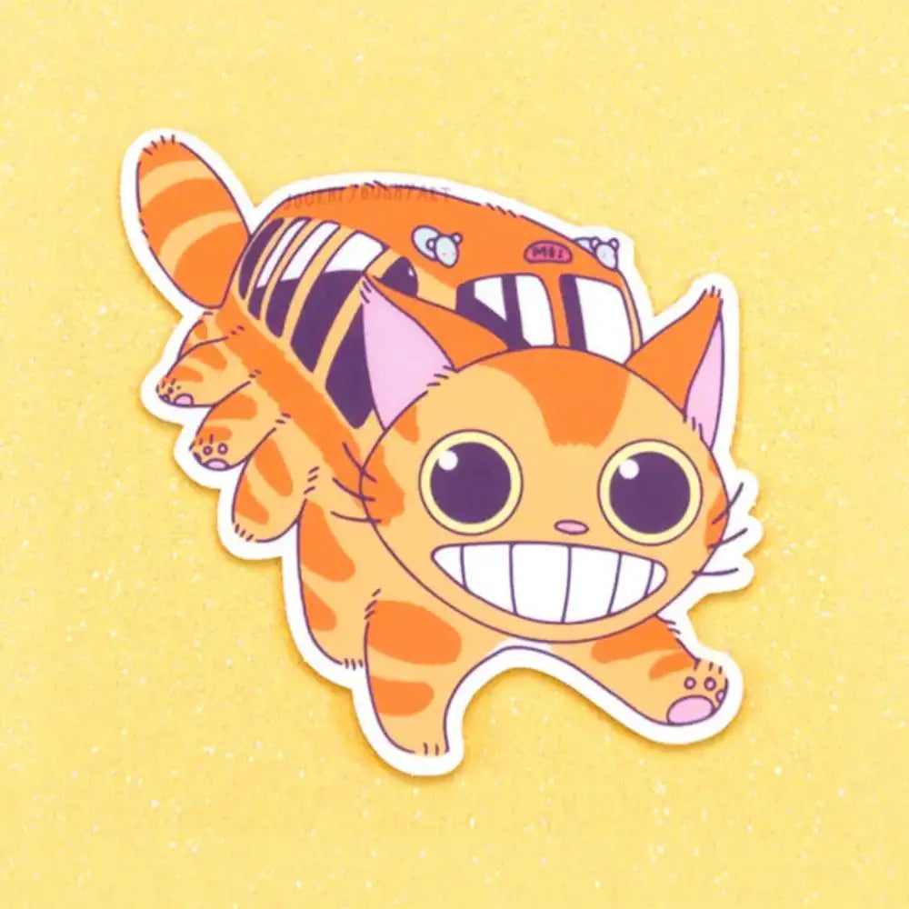 Striped Orange Cat Sticker - Gifts
