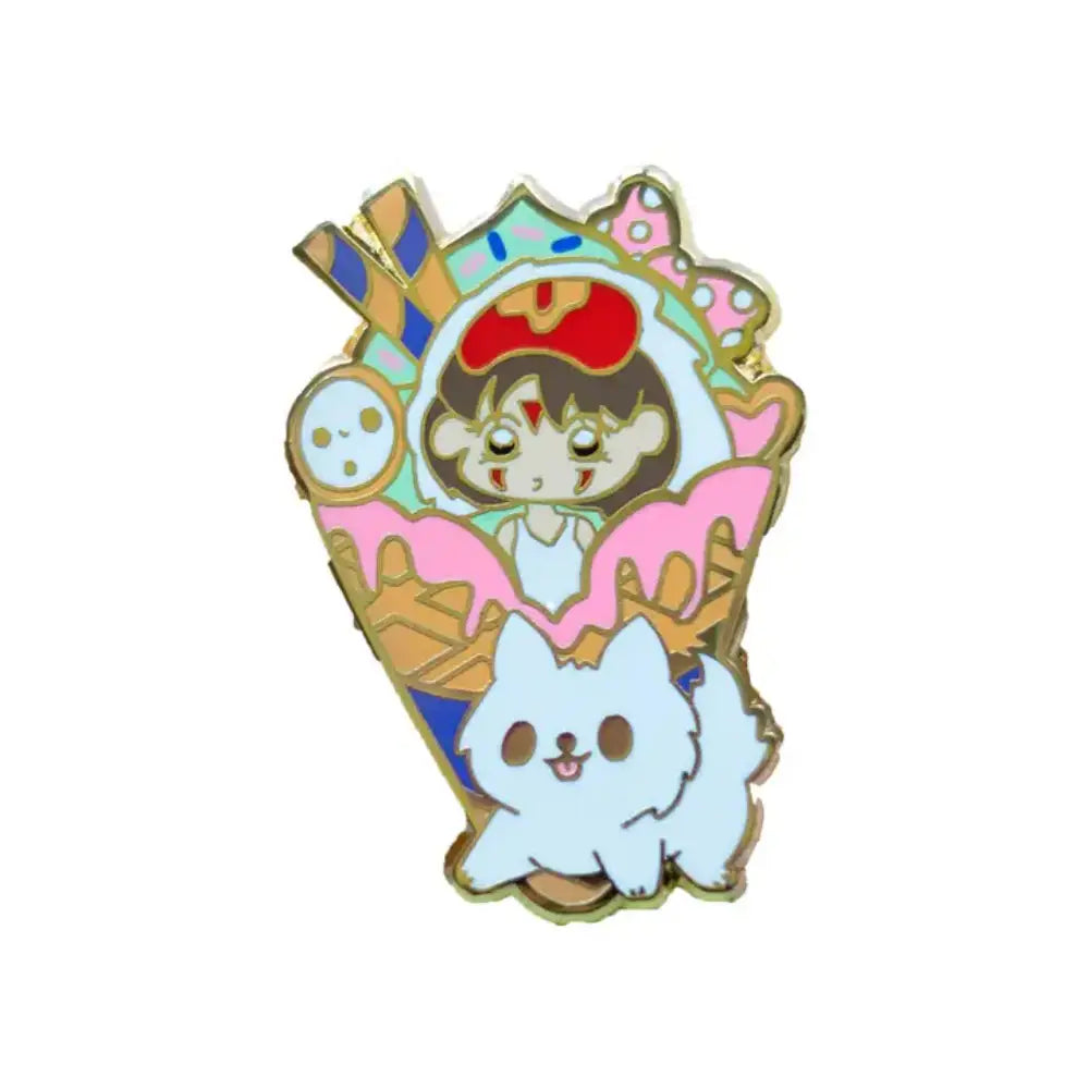 Studio Ghibli Princess Mononoke Ice Cream Enamel Pin - Toys & Gifts