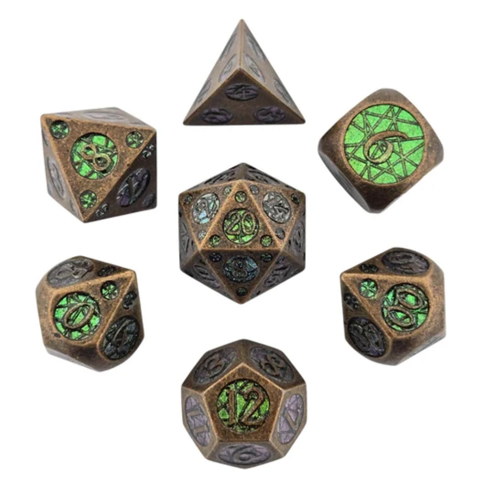 Tangled Void Metal Polyhedral (D&D) Dice Set (7)