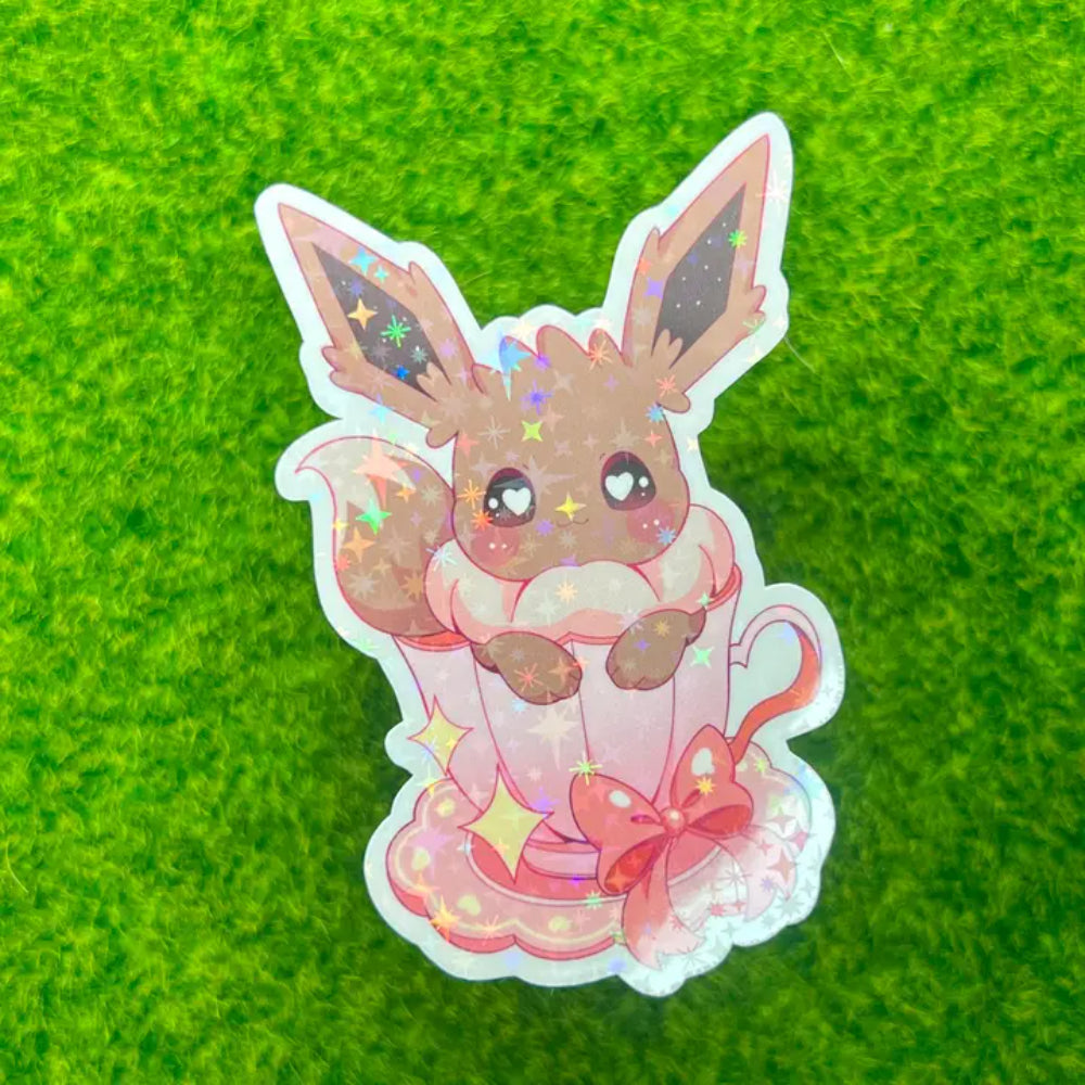 Teacup Holographic Sticker - Gifts