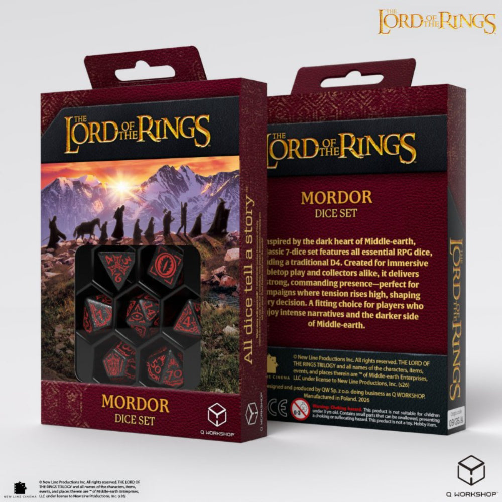 The Lord of the Rings Mordor Polyhedral (D&D) Dice Set (7) - Dice & Dice Supplies