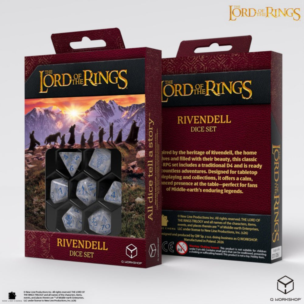 The Lord of the Rings Rivendell Stone Polyhedral (D&D) Dice Set (7) - Dice & Dice Supplies