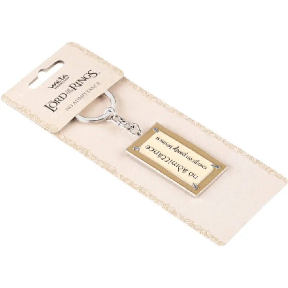 The Lord of the Rings Trilogy No Admittance Sign Keychain - Gifts